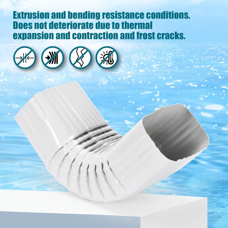 VYH Downspout Gutter Elbows (Positive Elbow,4x3 90 Degrees Style A Gutter Elbow, Downspout Elbow, Roofing Gutter Downspout Elbows, Style A (White) - Image 3